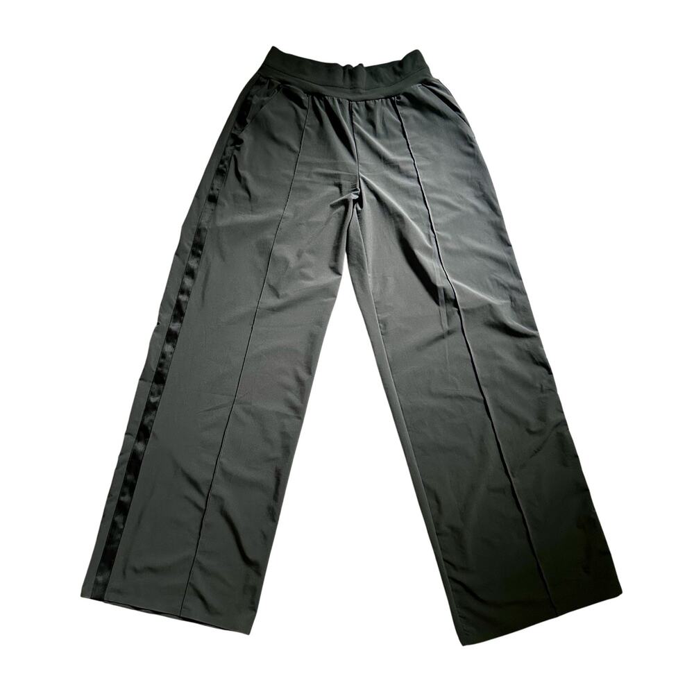 Athleta Nolita Wide Leg Pants Womens Size 8 Green Athleisure Zip Pocket Stretch